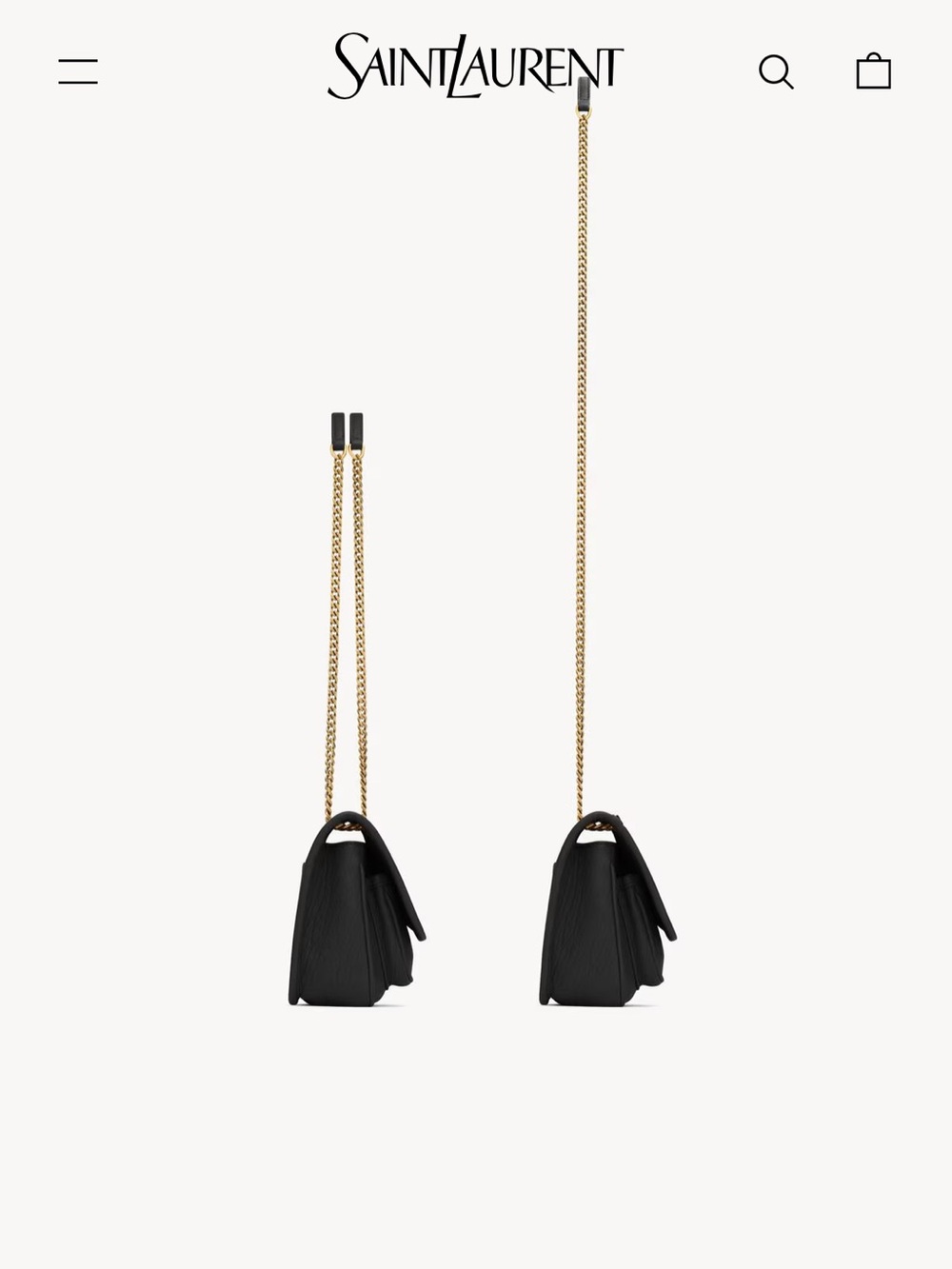 Saint Laurent Niki mini grained lambskin Leather Bag with Gold Chain - Picture 15 of 16